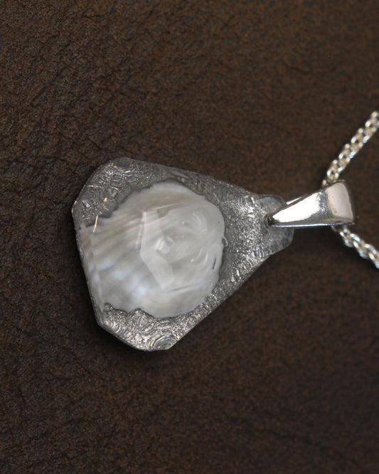 Silver Pirave Diamond Reversed - White Shell