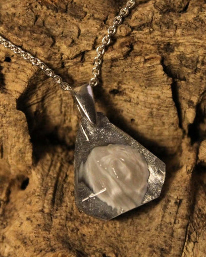 Silver Pirave Diamond Reversed - White Shell